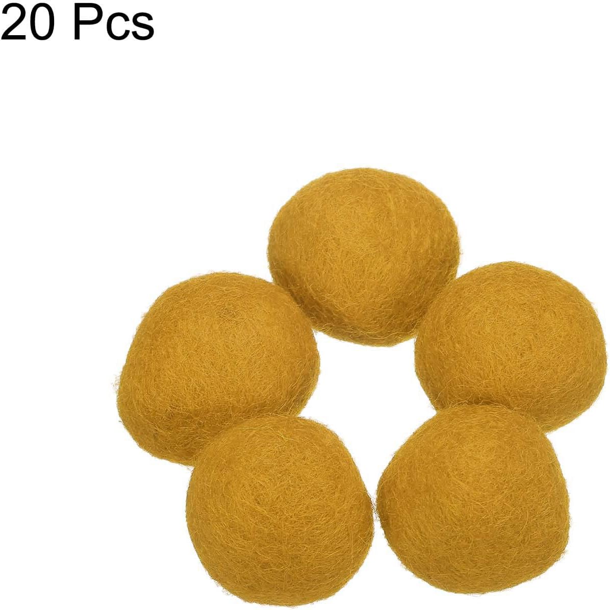 PATIKIL Wool Felt Balls Light Yellow 3cm Pack of 20