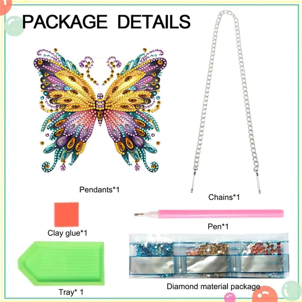 Beautiful Butterfly Owl Diamond Art Kit 5D Hanging Ornament