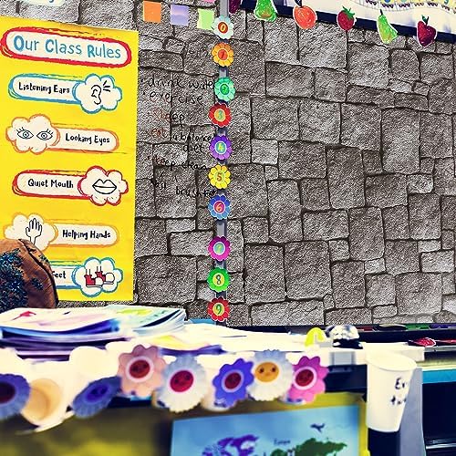 Tenceur Gray Brick Bulletin Board Paper Roll 24x100ft Classroom Decor