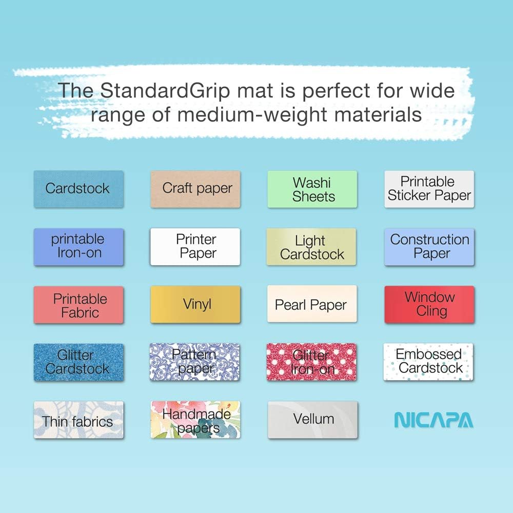 Nicapa StandardGrip Cutting Mat 8x12 Inch 3 Pack