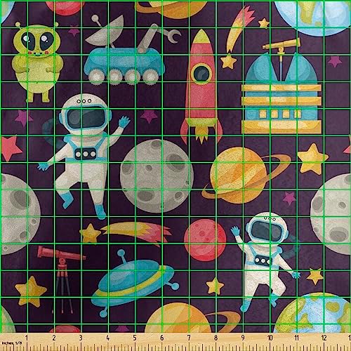 Ambesonne Outer Space Fabric by the Yard Galaxy Pattern 1