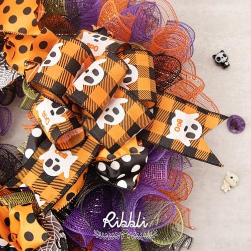 Ribbli 2 Rolls Black Mesh Ribbon 10 Inch x 30 Feet