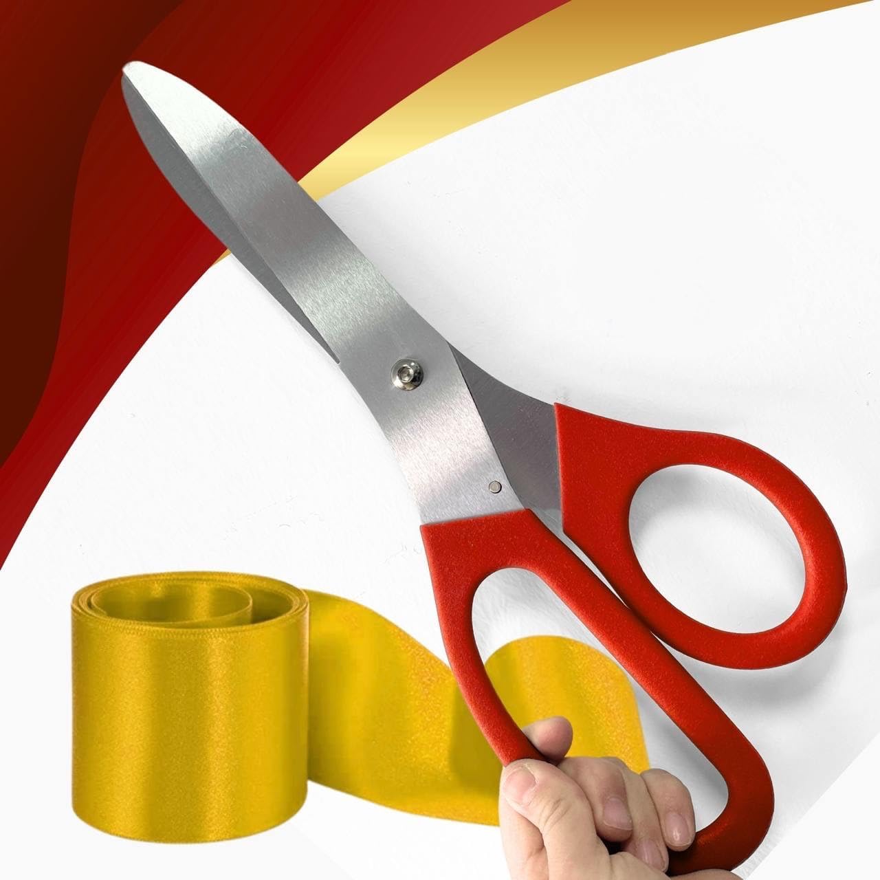 Grand Opening Ribbon Cutting Kit - Red Gold Scissors