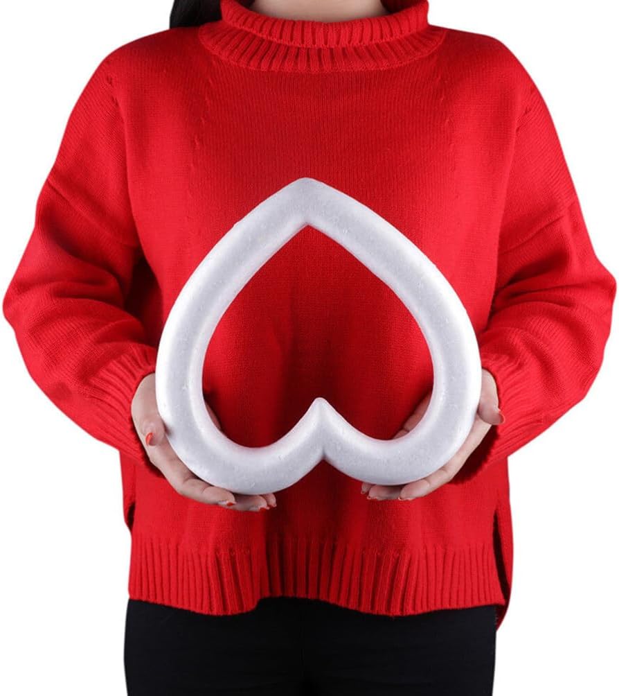 8Pcs Foam Heart Wreath Forms for Crafting