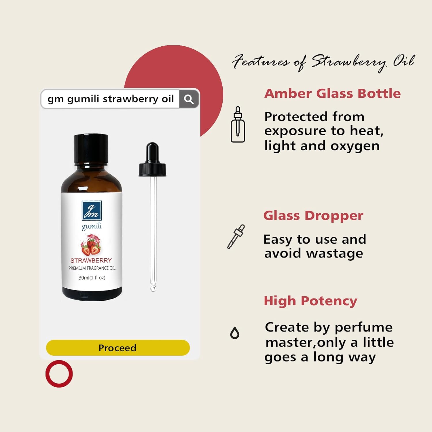 Strawberry Fragrance Oil - 1 oz for Candles Soaps Diffusers