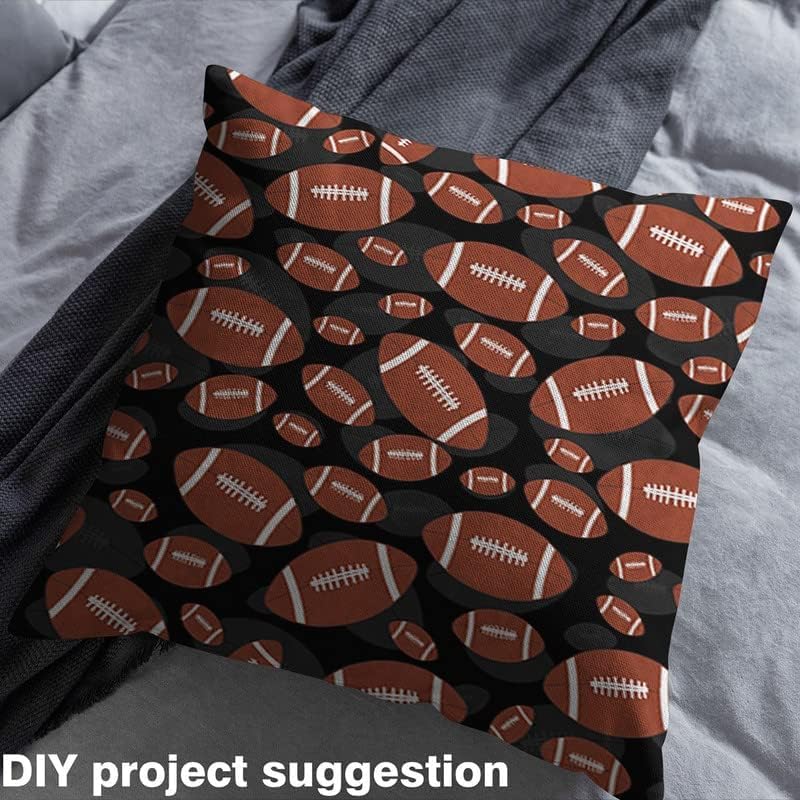 Feelyou Football Upholstery Fabric 1 Yard Brown Black