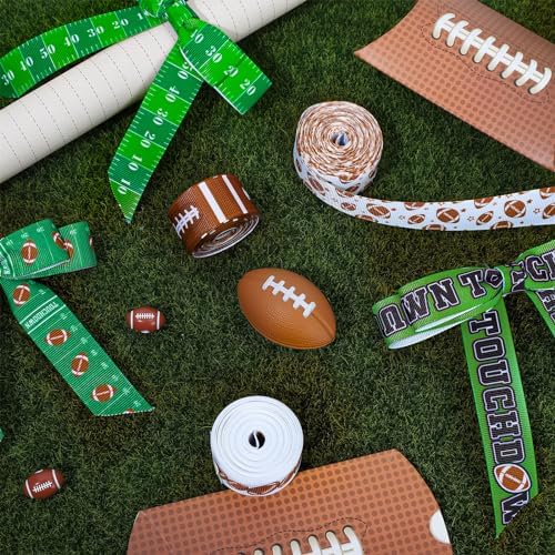Whaline Football Grosgrain Ribbon 6 Rolls 7 8 Inch 30 Yards