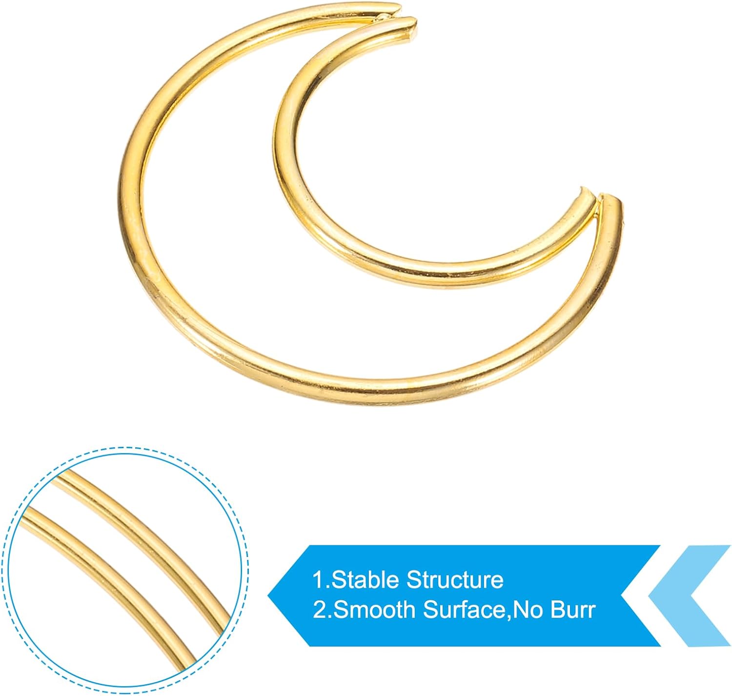 PATIKIL 2 Inch Gold Dream Catcher Hoop Rings 4 Pcs