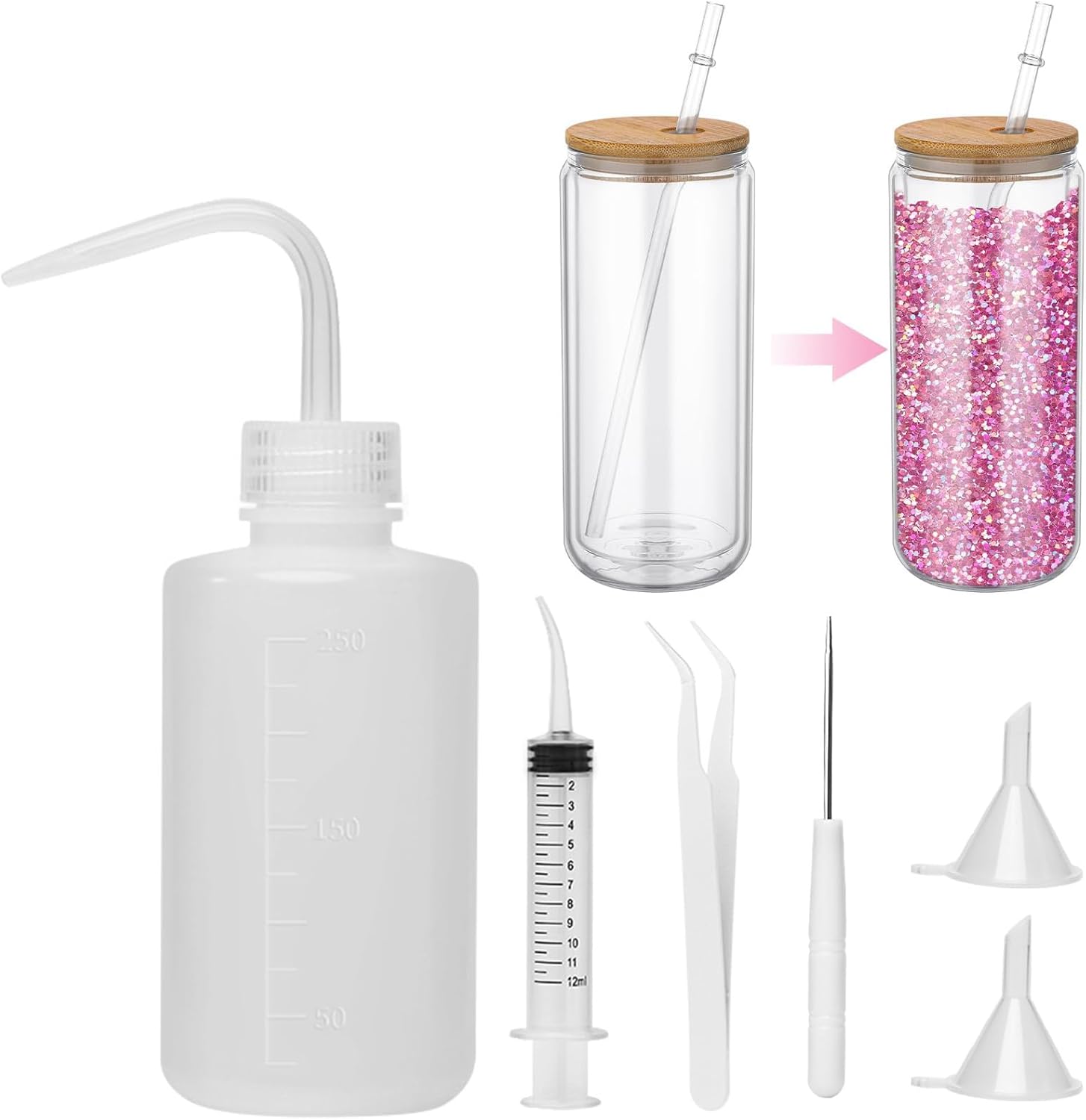 6 Pcs Snow Globe Tumbler Making Kit DIY Supplies