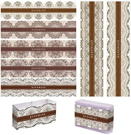 PH PandaHall 9 Styles Lace Wrap Paper Tape 90PCS for Soap Packaging
