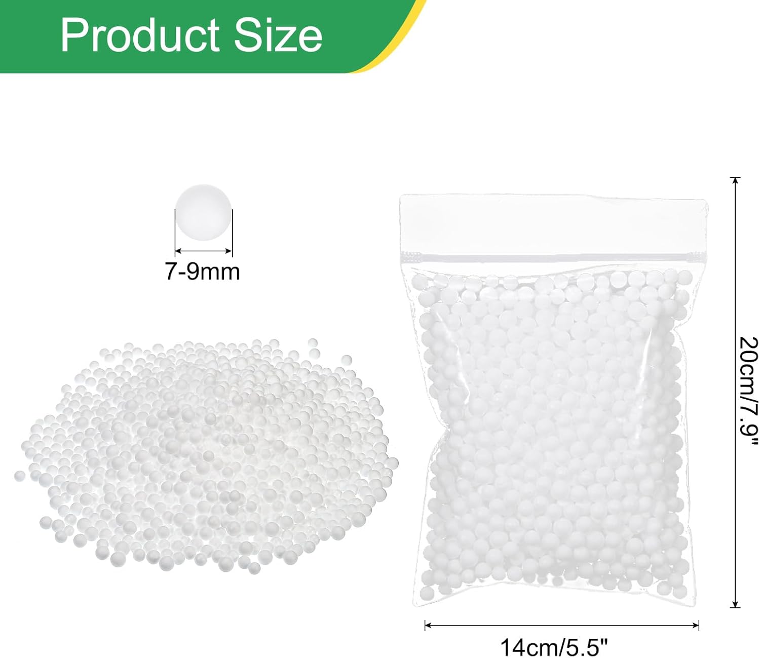 PATIKIL Foam Beads 7-9mm White DIY Craft Supplies