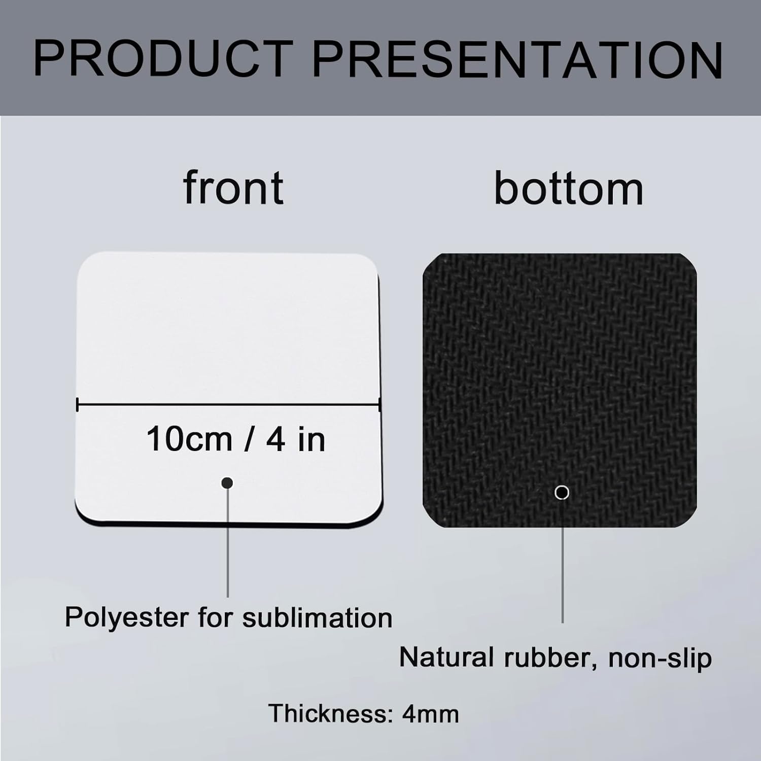 100PCS Sublimation Blank Coasters Heat Press Mats