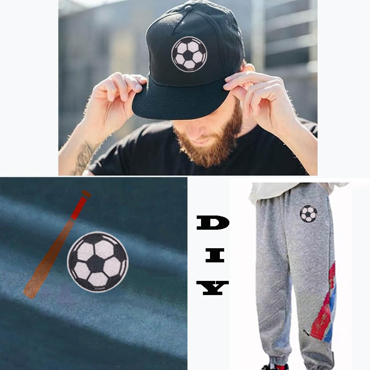 60 PCS Football Chenille Embroidered Patches