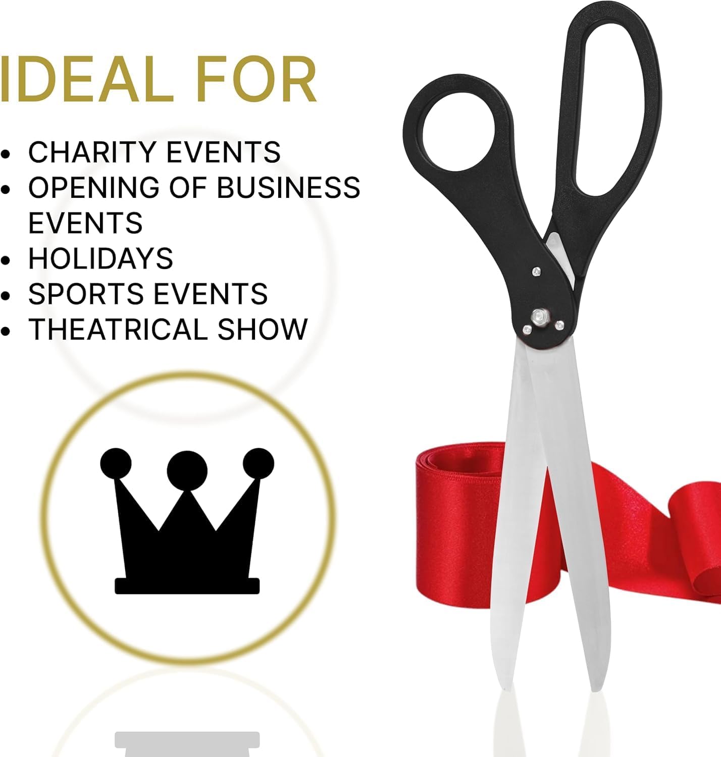 Giant Ribbon Cutting Ceremony Kit Black Scissors Red Ribbon