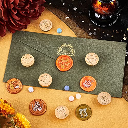 CRASPIRE Halloween Wax Seal Stamp 25mm Brass Head with Wood Handle