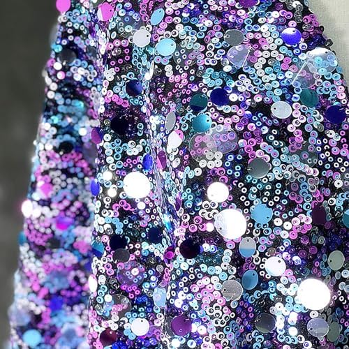 Purple Laser Illusion Sequin Fabric 1 Yard