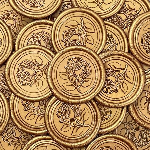 100Pcs Rose Style Adhesive Wax Seal Stickers for Envelopes and Invitations