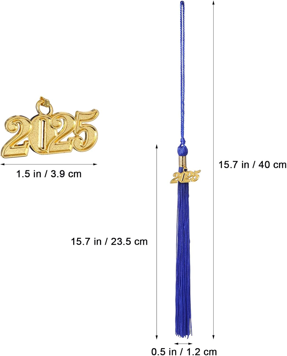 2025 Graduation Tassel Set 12pcs with Gold Charm