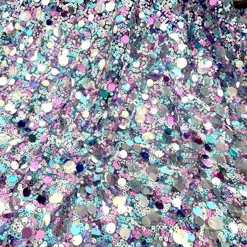 Purple Laser Illusion Sequin Fabric 1 Yard