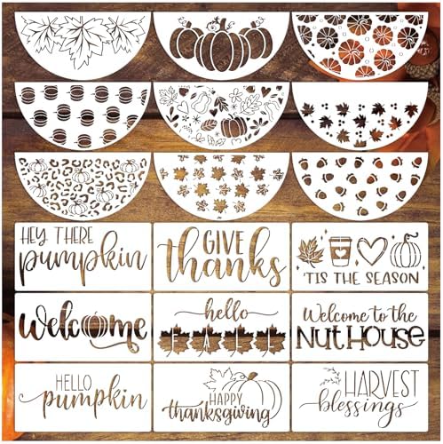 18 Fall Stencils for Painting on Wood Reusable