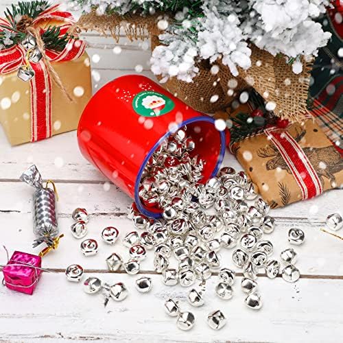 Augshy 200 Piece Jingle Bells Silver 35 Inch Craft Decor