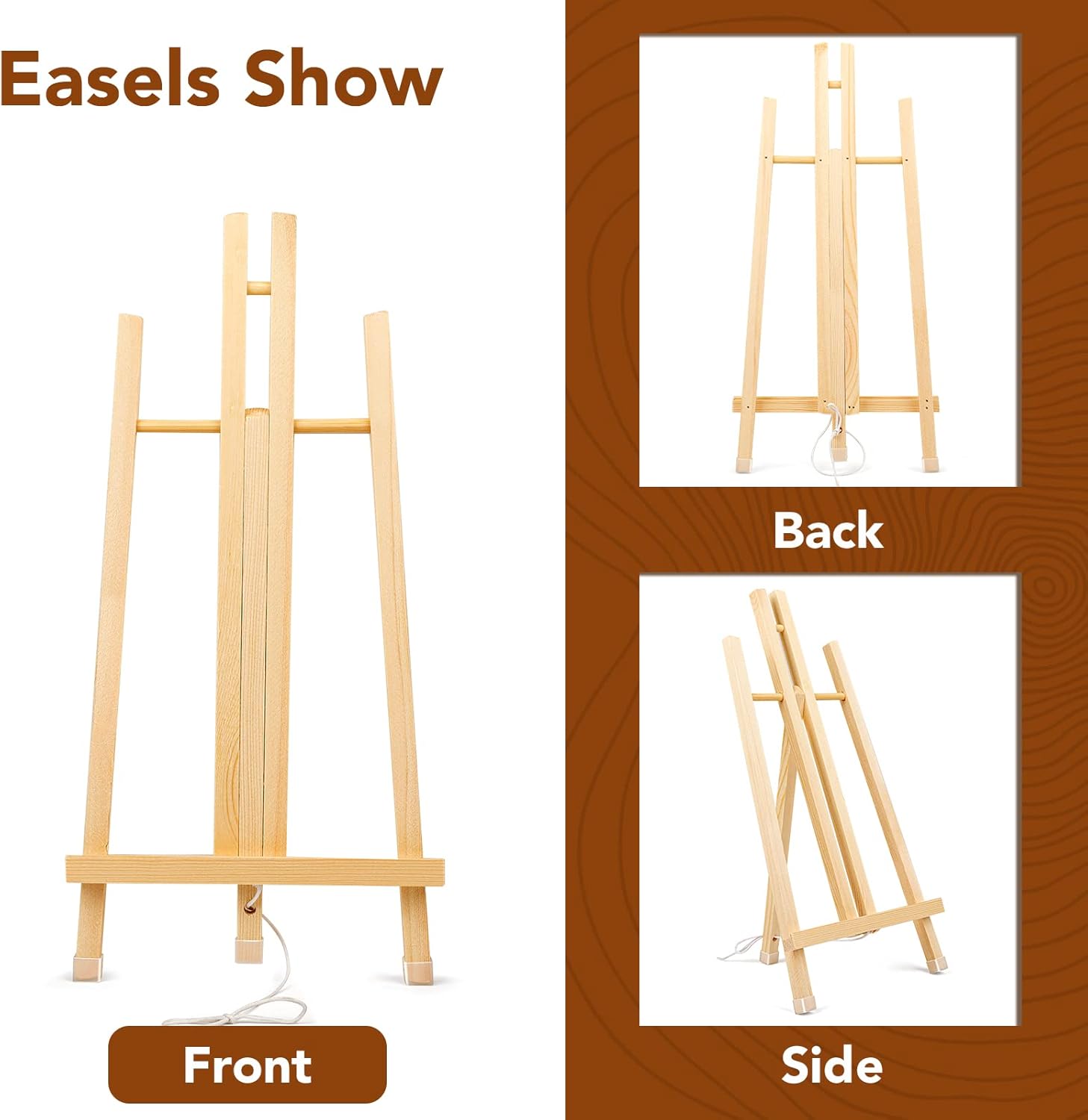 AROIC 8 Pack 15 Inch Wood Easels for Art and Crafts