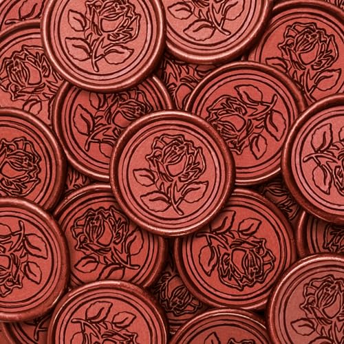 100Pcs Rose Style Self Adhesive Wax Seal Stickers for Envelopes