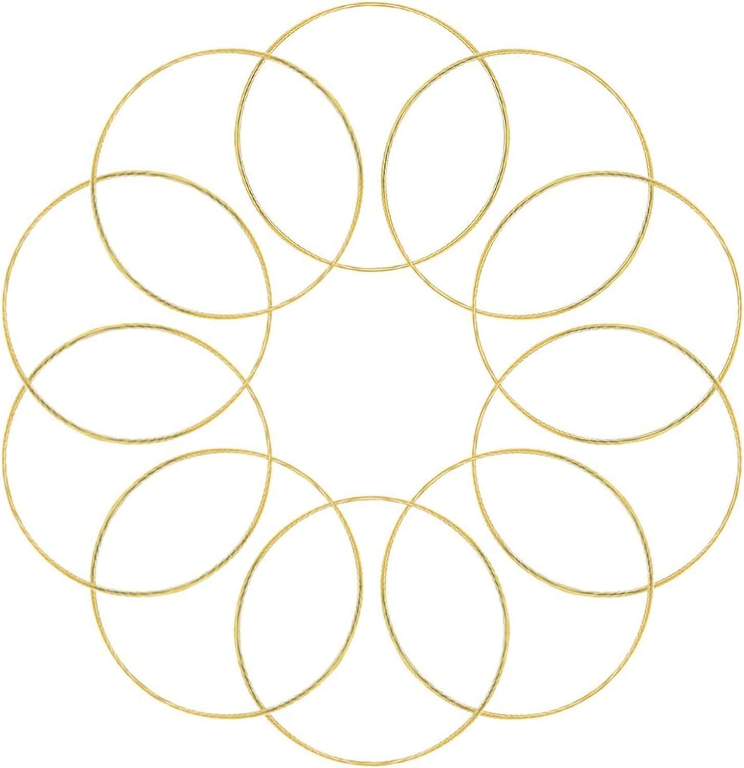 Coceca 10pcs 6 Inch Gold Metal Rings for Crafts