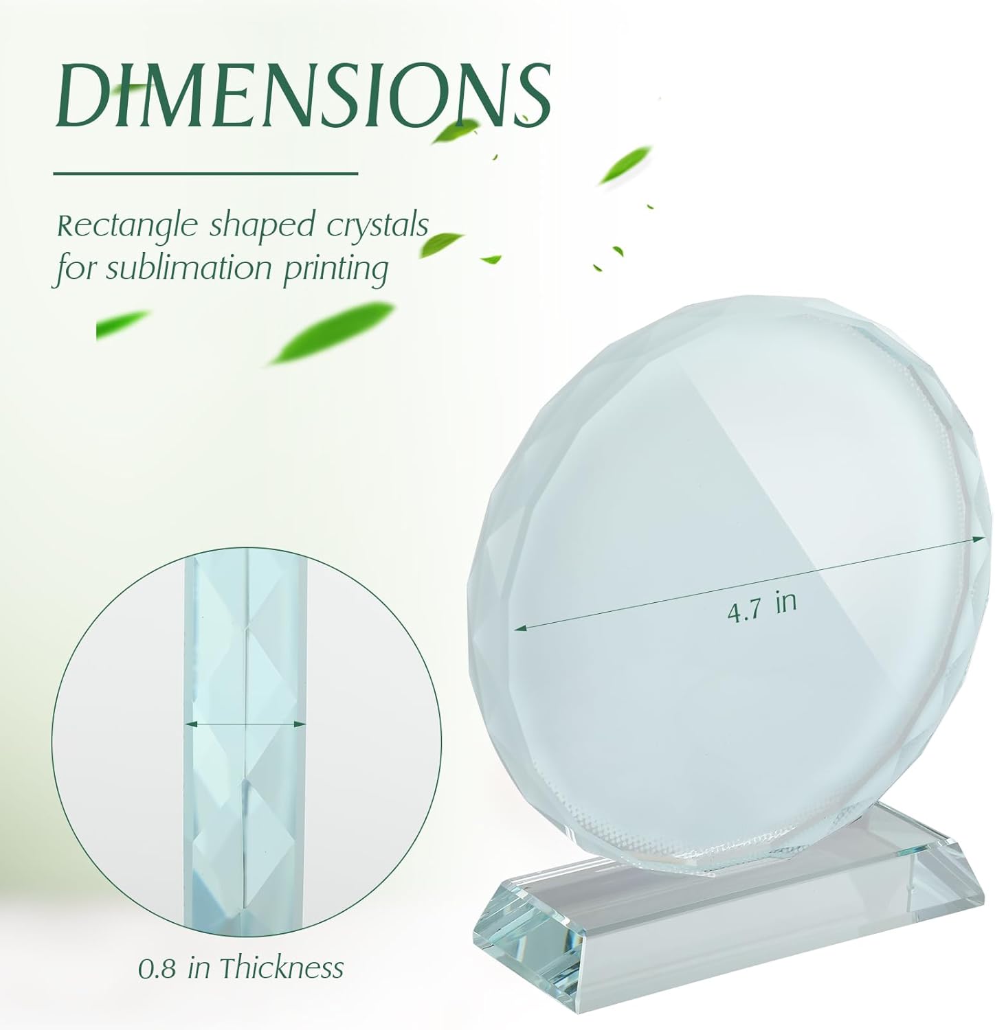 Didaey 2 Pcs Sublimation Crystal Photo Frame DIY Gift Decor