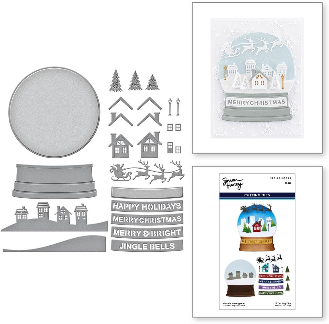 Spellbinders Snow Globe Etched Dies by Simon Hurley Metal