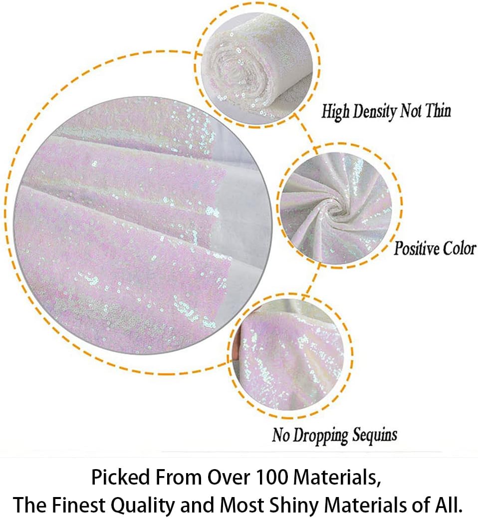 ShiDianYi 3 Feet Transparent White Sequin Fabric