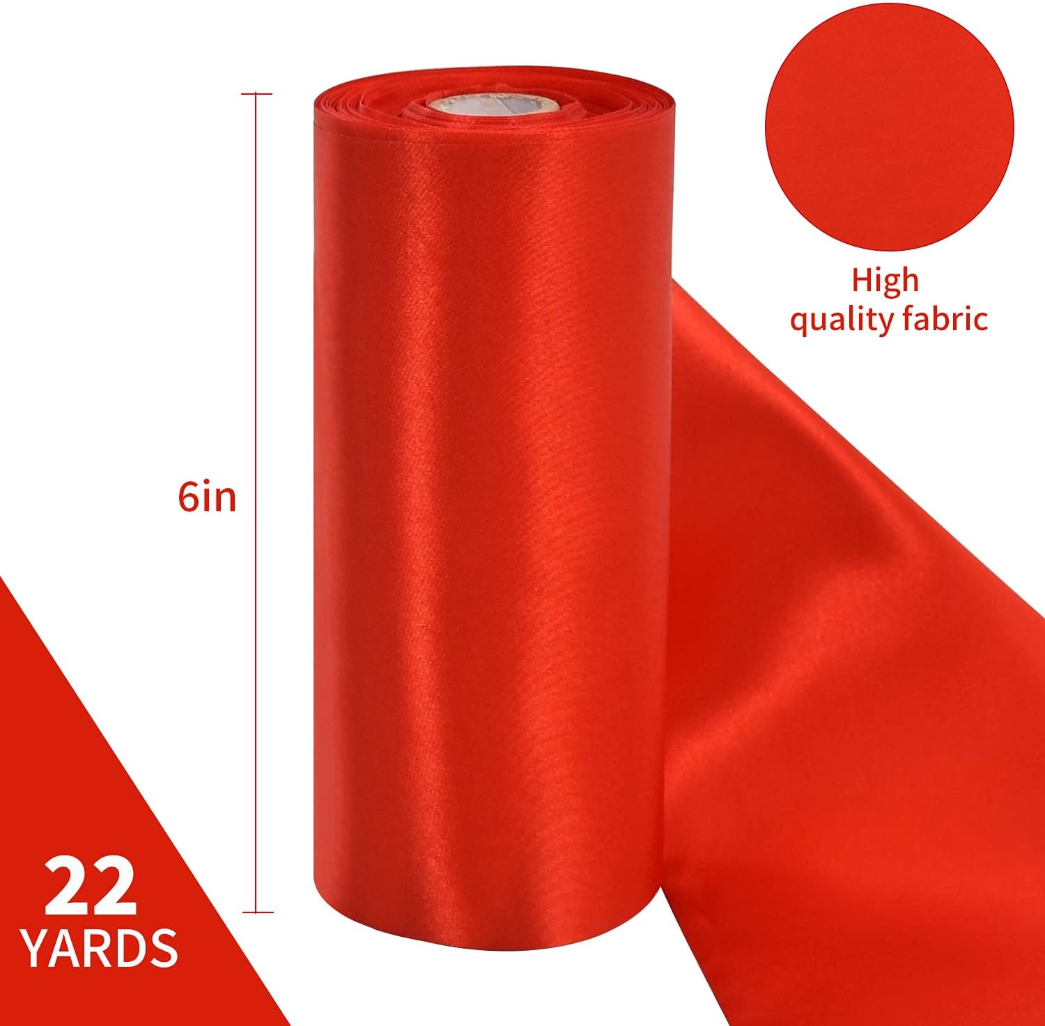 TONIFUL 6 Inch Wide 22Yd Long Satin Ribbon