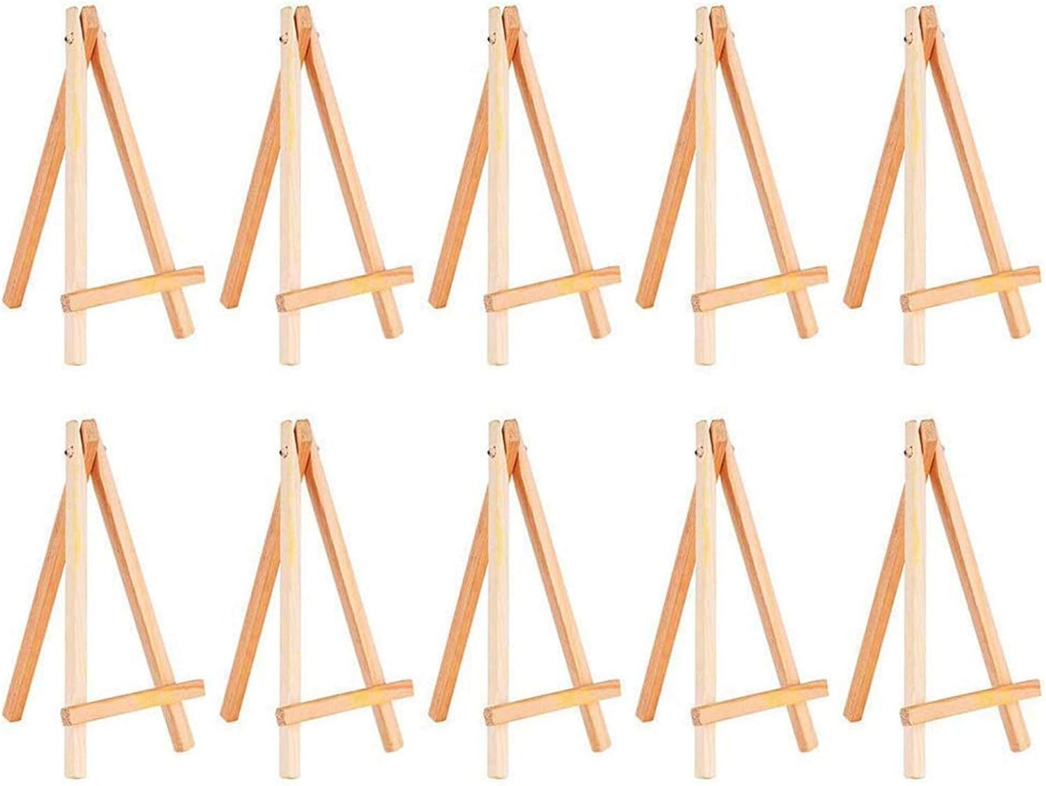 Retzjorv 10 Pcs Wooden Mini Easel Display Stand