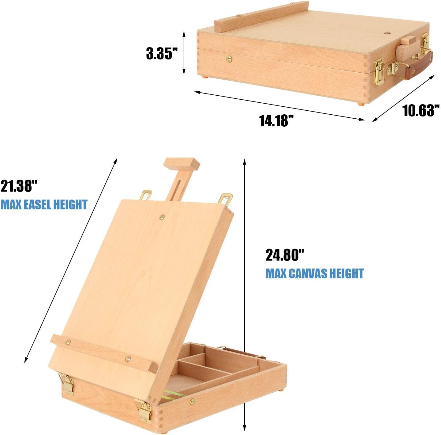 Kuyal Table Top Painting Easel with Storage Box