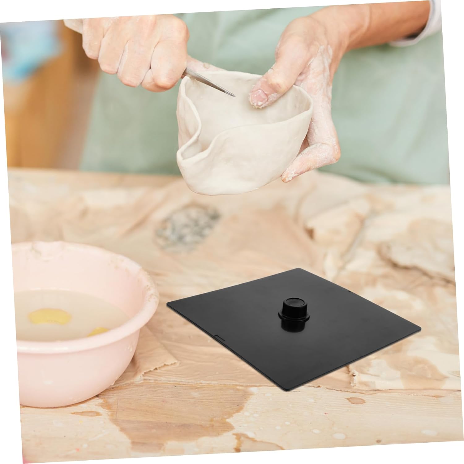 SUPVOX DIY Hand Sculpture Base Mold Black Pedestal Stand for Resin Crafting