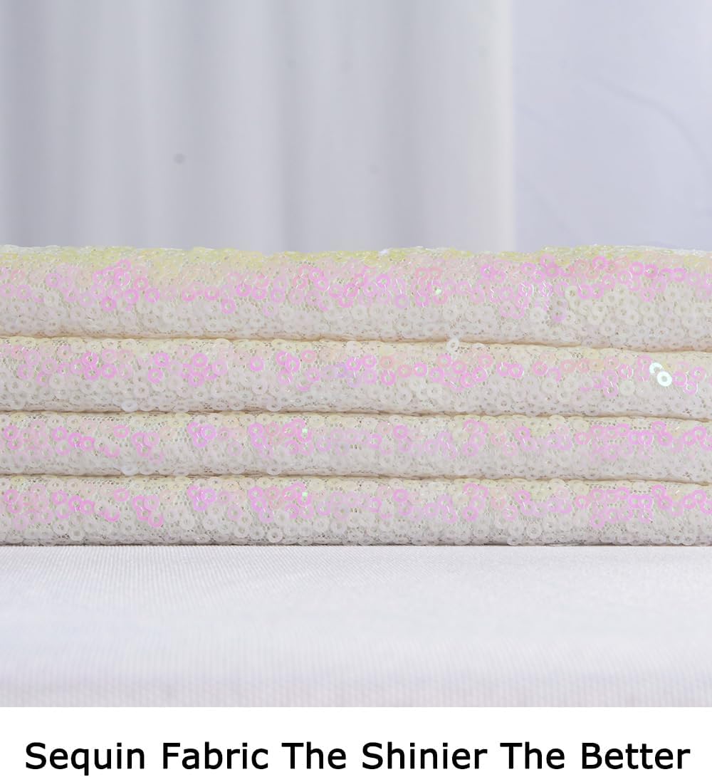 ShiDianYi 3 Feet Transparent White Sequin Fabric