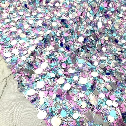Purple Laser Illusion Sequin Fabric 1 Yard
