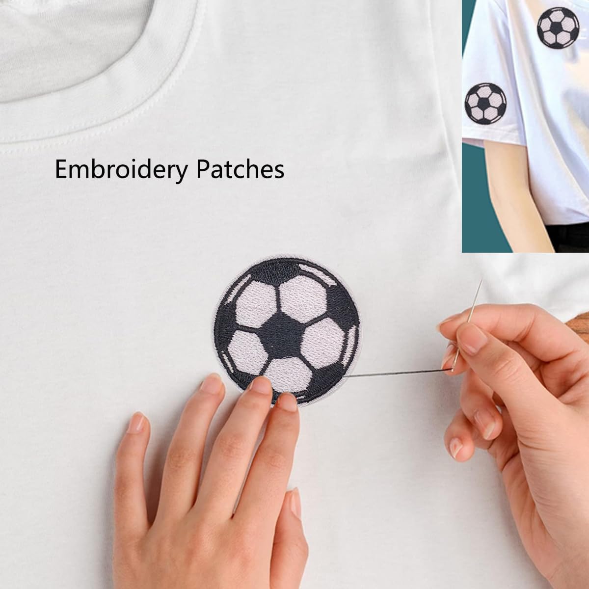 60 PCS Football Chenille Embroidered Patches