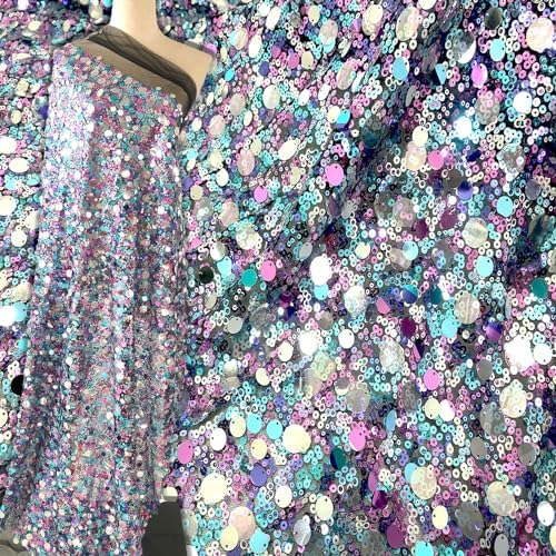 Purple Laser Illusion Sequin Fabric 1 Yard