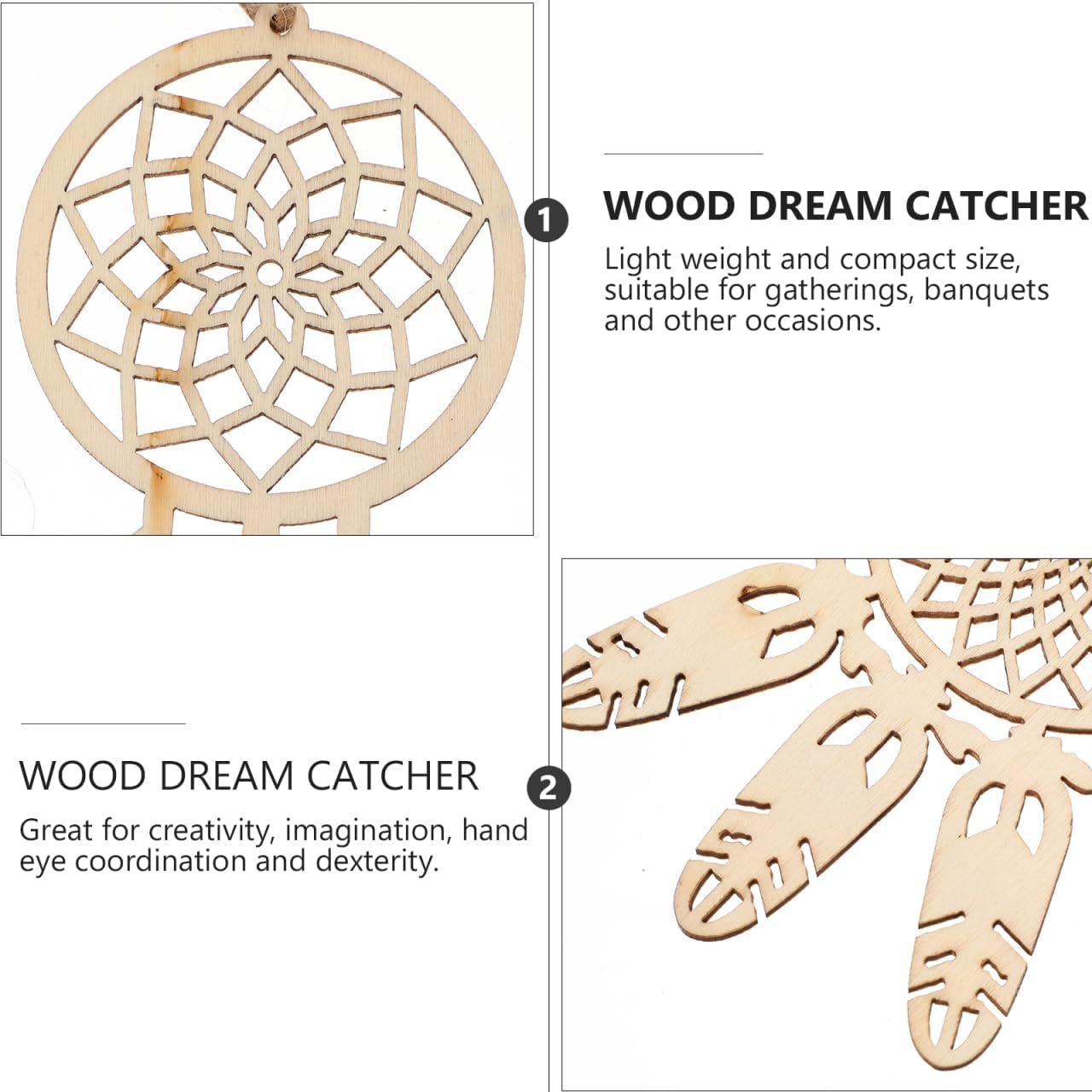 EXCEART Unfinished Wood Dream Catcher 40Pcs
