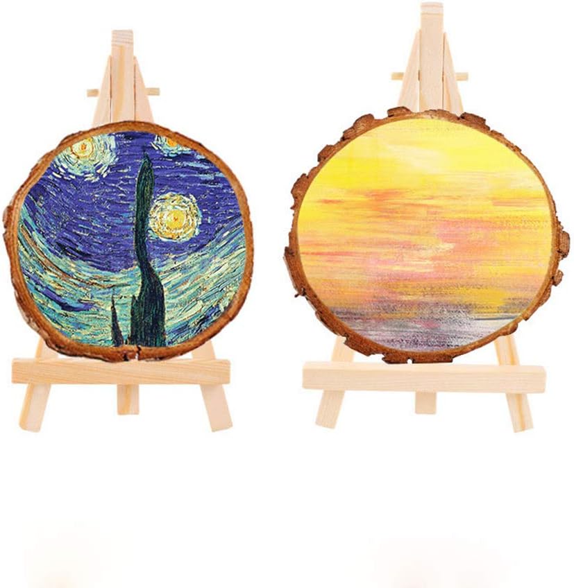 Retzjorv 10 Pcs Wooden Mini Easel Display Stand