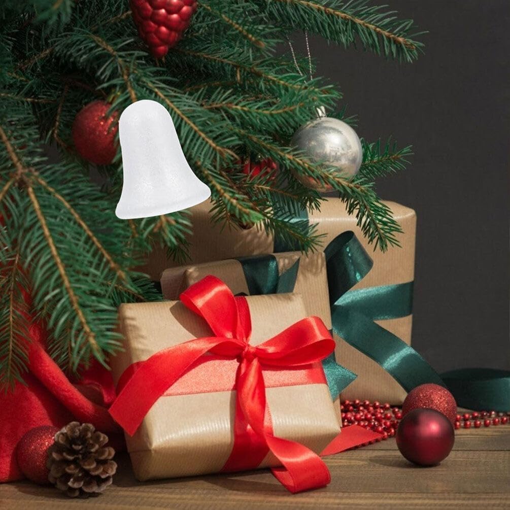 10 Pcs White Foam Christmas Bells for DIY Craft Projects