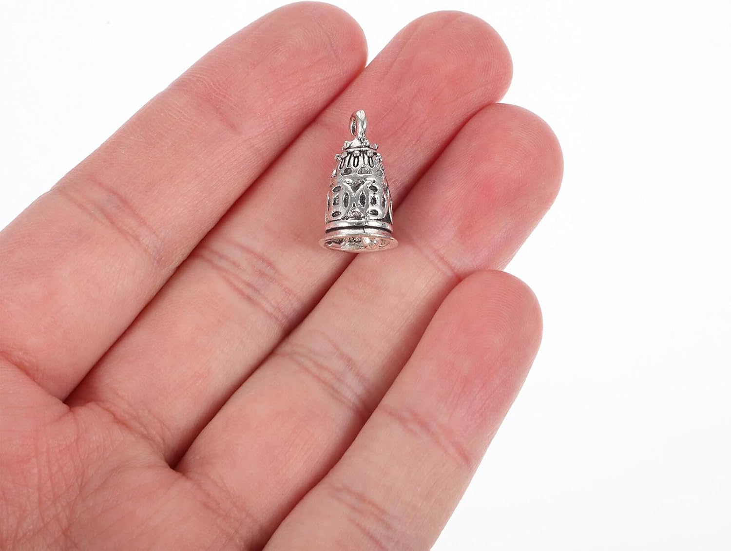 EXCEART 10pcs Silver Bell Charms for Crafts and Jewelry