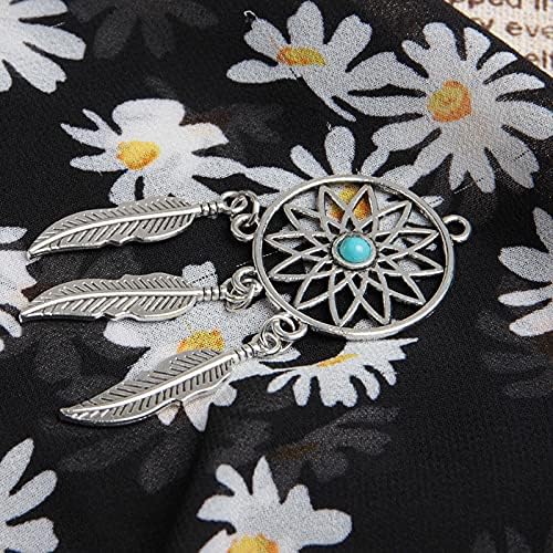 Acxico 10pcs Antique Silver Dream Catcher Charms for Jewelry Making