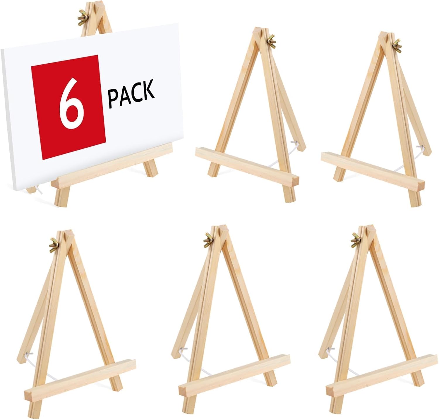 6PCS Wood Easels 9 Inches Tabletop Easels for Painting and Art
