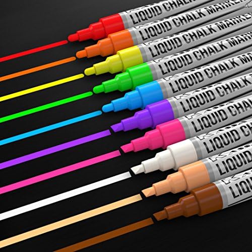 Kassa 10-Pack Neon Chalk Markers with Reversible Tips