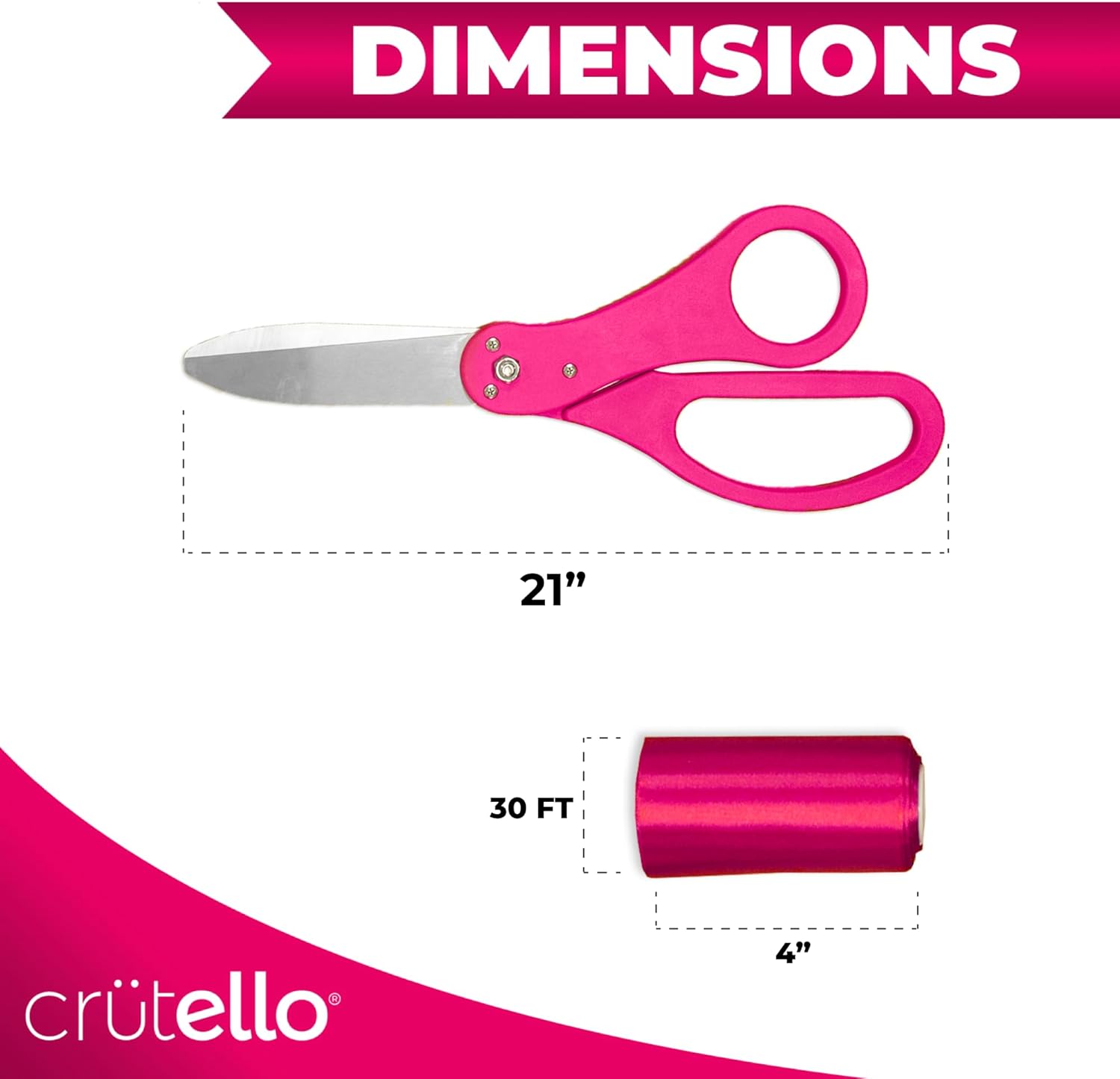 Crutello Giant Ribbon Cutting Ceremony Kit 21 Inch