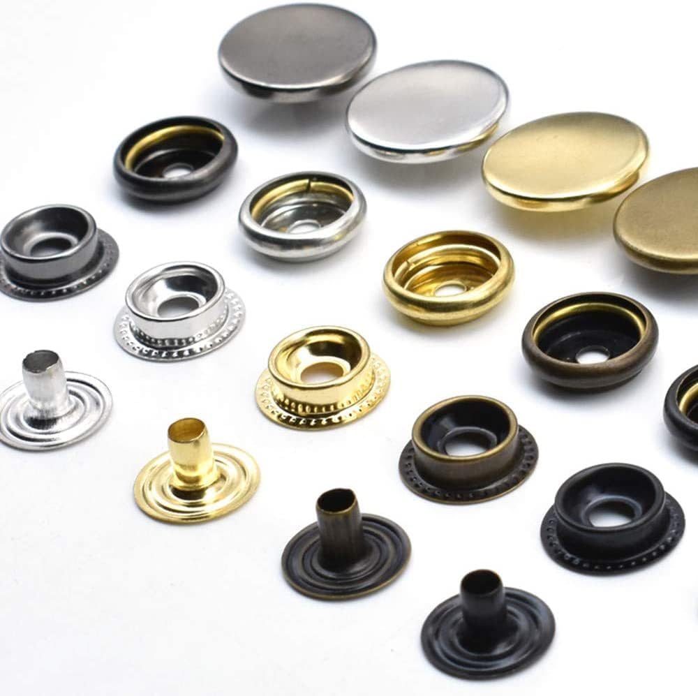 320PCS Stainless Steel Snaps Fastener Kit 15mm Heavy Duty