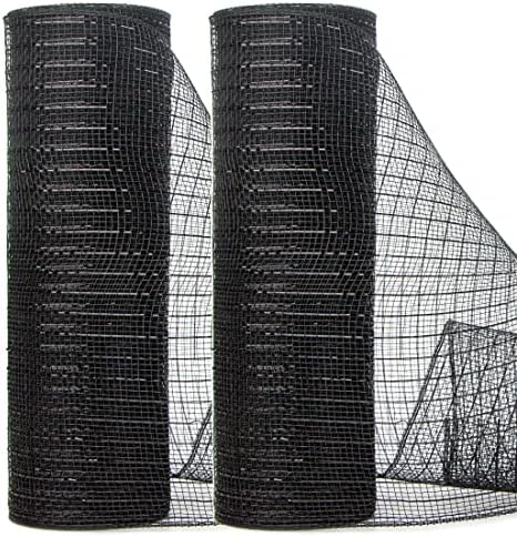 Ribbli 2 Rolls Black Mesh Ribbon 10 Inch x 30 Feet