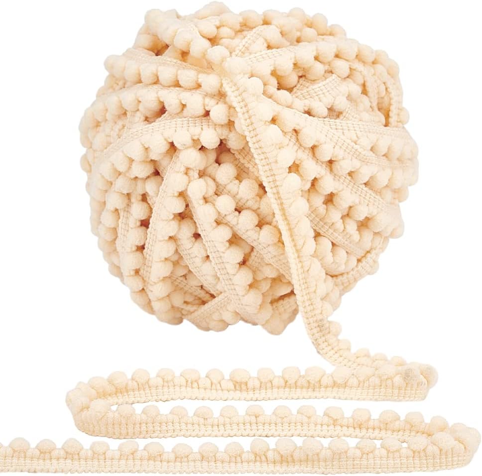 PH PandaHall 25 Yards Pom Pom Fringe Trim for Sewing